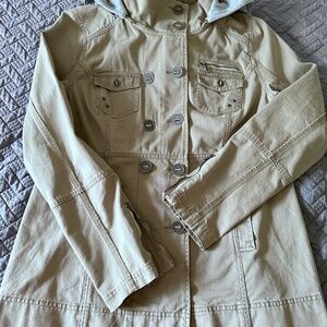 Women's Hurley Cotton Twill Jacket w Removeable Hood - NWOT